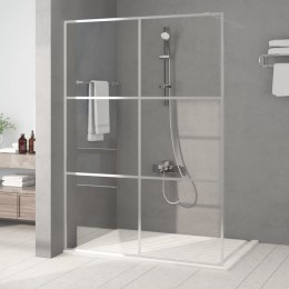 Ścianka prysznicowa srebrna, 140x195 cm przezroczyste szkło ESG