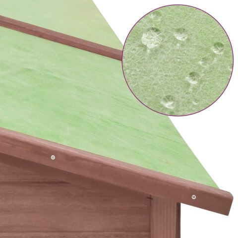 Klatka dla królika z wybiegiem, biel i mokka, drewno jodłowe