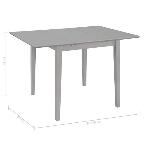 Rozsuwany stół jadalniany, szary, (80-120) x 80 x 74 cm, MDF Rozsuwany stół jadalniany, szary, (80-120) x 80 x 74 cm, MDF