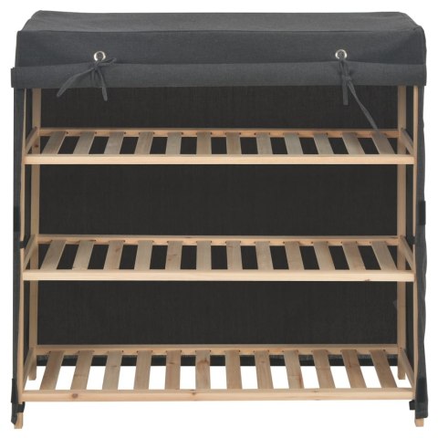 Szafka na buty z pokrowcem, szara, 79x40x80 cm, tkanina