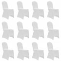 Elastyczne pokrowce na krzesła, białe, 12 szt.