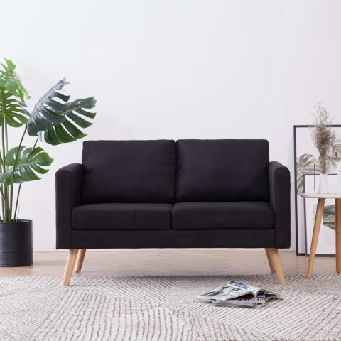 2-osobowa sofa tapicerowana tkaniną, czarna