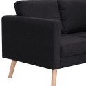 2-osobowa sofa tapicerowana tkaniną, czarna