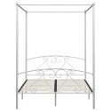 Rama łóżka z baldachimem, biała, metalowa, 140 x 200 cm