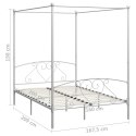 Rama łóżka z baldachimem, biała, metalowa, 160 x 200 cm
