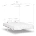 Rama łóżka z baldachimem, biała, metalowa, 180 x 200 cm