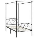 Rama łóżka z baldachimem, czarna, metalowa, 120 x 200 cm