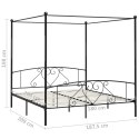 Rama łóżka z baldachimem, czarna, metalowa, 180 x 200 cm
