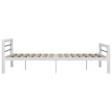Rama łóżka, biało-czarna, metalowa, 140 x 200 cm
