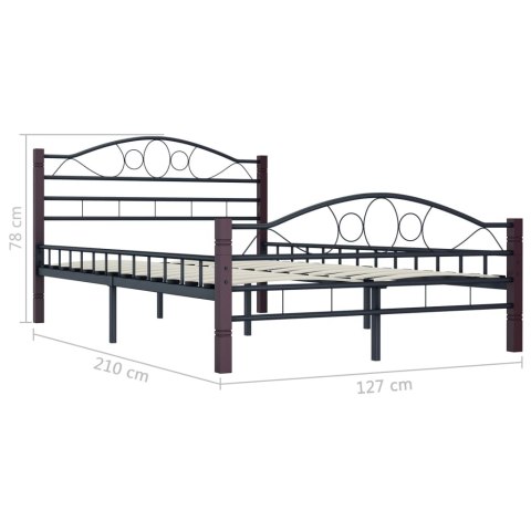 Rama łóżka, czarna, metalowa, 120 x 200 cm