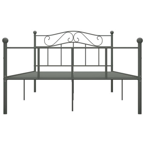 Rama łóżka, szara, metalowa, 160 x 200 cm