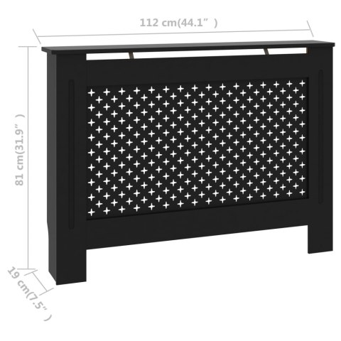Osłona na kaloryfer, czarna, 112x19x81 cm, MDF Osłona na kaloryfer, czarna, 112x19x81 cm, MDF