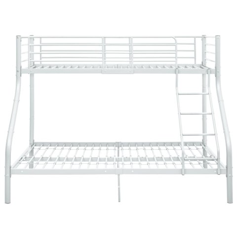 Rama łóżka piętrowego, biała, metalowa, 140x200 cm/90x200 cm