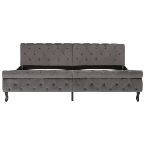 Rama łóżka, szara, tapicerowana aksamitem, 200 x 200 cm