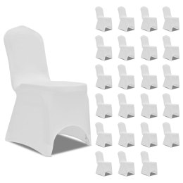 Elastyczne pokrowce na krzesła, białe, 24 szt.