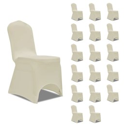 Elastyczne pokrowce na krzesła, kremowe, 18 szt.