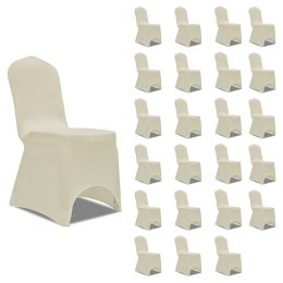 Elastyczne pokrowce na krzesła, kremowe, 24 szt.