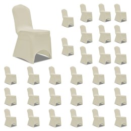 Elastyczne pokrowce na krzesła, kremowe, 30 szt.