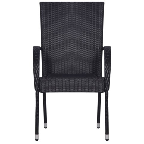 7-częściowy zestaw mebli ogrodowych, polirattan, czarny