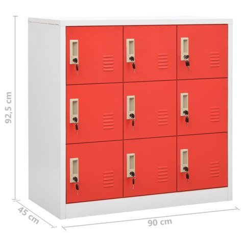 Szafki zamykane, 5 szt., jasnoszaro-czerwone, 90x45x92,5 cm Szafki zamykane, 5 szt., jasnoszaro-czerwone, 90x45x92,5 cm
