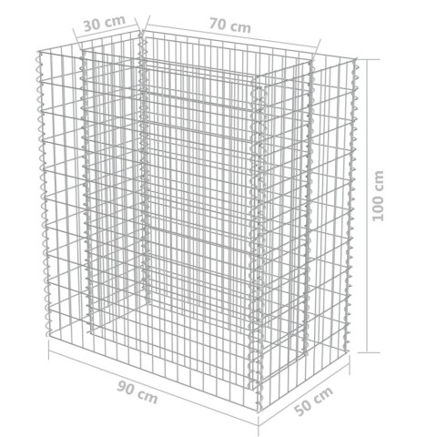 Podwyższona donica gabionowa, galwanizowana stal, 90x50x100 cm Podwyższona donica gabionowa, galwanizowana stal, 90x50x100 cm