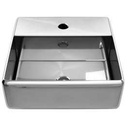 Umywalka z otworem na baterię, 38x30x11,5 cm, ceramika, srebrna