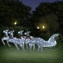 Dekoracja świąteczna - renifery z saniami, 100 białych LED