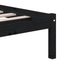Rama łóżka, lite drewno, czarna, 135x190 cm, podwójna