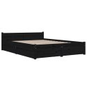 Rama łóżka z szufladami, czarna, 150x200 cm, King Size