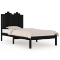 Rama łóżka, czarna, lite drewno sosnowe, 100 x 200 cm