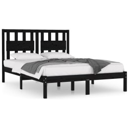 Rama łóżka, czarna, lite drewno sosnowe, 140x200 cm