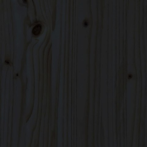 Rama łóżka, czarna, lite drewno sosnowe, 200 x 200 cm