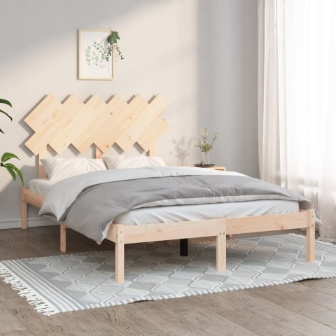 Rama łóżka, 135x190 cm, podwójna, lite drewno