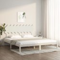 Rama łóżka, biała, 180x200 cm, Super King, lite drewno