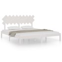 Rama łóżka, biała, 180x200 cm, Super King, lite drewno
