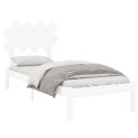 Rama łóżka, biała, 90x200 cm, lite drewno