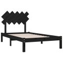 Rama łóżka, czarna, 100 x 200 cm, lite drewno
