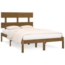 Rama łóżka, miodowy brąz, lite drewno, 200 x 200 cm