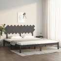 Rama łóżka, szara, 180x200 cm, Super King, lite drewno