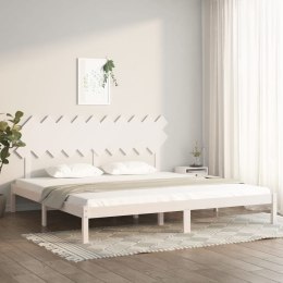 Rama łóżka, biała, 200x200 cm, lite drewno