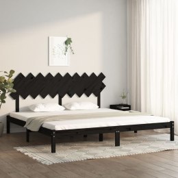 Rama łóżka, czarna, 200 x 200 cm, lite drewno