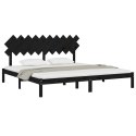 Rama łóżka, czarna, 200 x 200 cm, lite drewno