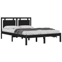 Rama łóżka, czarna, lite drewno, 120x200 cm