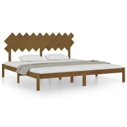 Rama łóżka, miodowy brąz, 200 x 200 cm, lite drewno