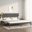 Rama łóżka, szara, 200 x 200 cm, lite drewno