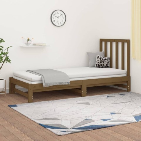 Łóżko rozsuwane, miodowy brąz, 2x(90x200) cm, drewno sosnowe