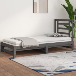 Łóżko rozsuwane, szare, 2x(90x200) cm, lite drewno sosnowe