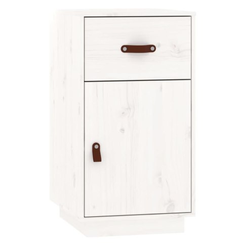 Toaletka z LED, vit, lite drewno sosnowe