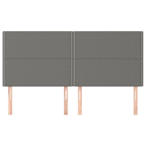 Zagłówki do łóżka, 4 szt., ciemnoszary, 100x5x78/88 cm, tkanina