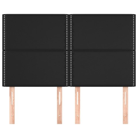 Zagłówki do łóżka, 4 szt, czarne, 72x5x78/88 cm, sztuczna skóra